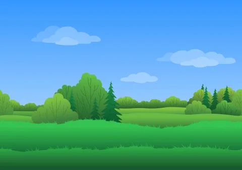 Seamless background, summer landscape Stock-Illustration