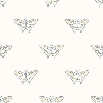 Seamless background swallow tail butterfly gender neutral pattern. Whimsical Stock Illustration