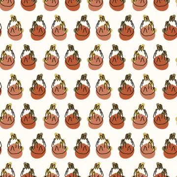 Seamless background sweet dragon fruit. Gender neutral kid food pattern. Simple Stock Illustration