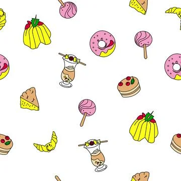 Seamless background with sweets. vector illustration Stock Illustration