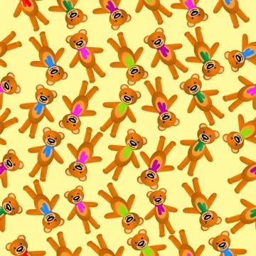 Seamless background with teddy bears Stock Illustration