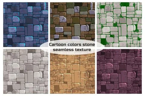 Seamless background texture different color stone wall. Vector illustration.. Stock Illustration