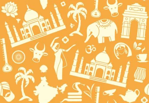 Seamless background on a theme of India Stock Illustration