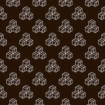 Seamless background with Three Boxes - vector concept outline pattern Illustrazione stock