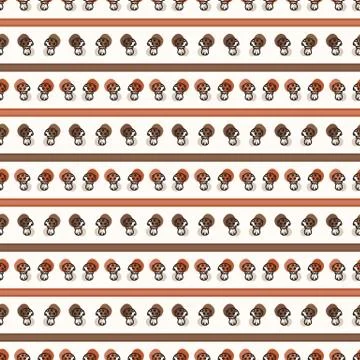 Seamless background toadstool stripe gender neutral baby pattern. Simple Stock Illustration