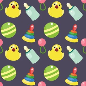 Seamless background with toys Stock Illustration
