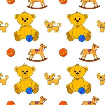 Seamless background, toys Stock Illustration