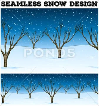 Seamless Background With Trees And Snow
