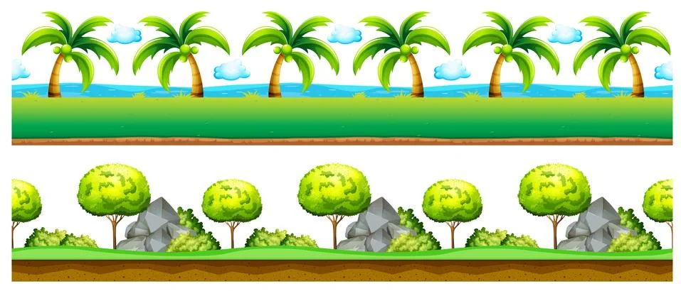 Seamless background with trees in park Stock-Illustration
