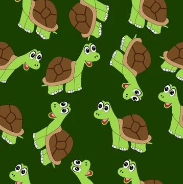Seamless background with turtles Stock Illustration