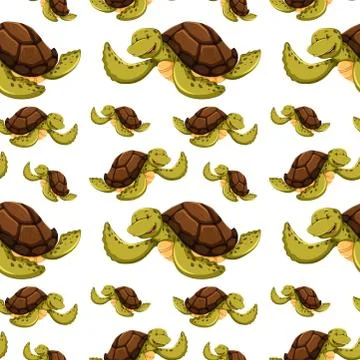 Seamless background with turtles Illustrazione stock