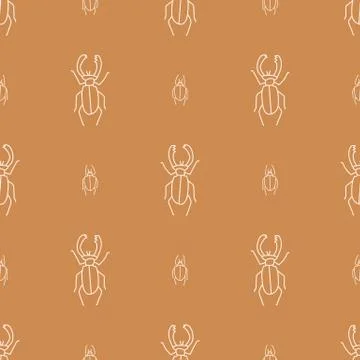 Seamless background two bug gender neutral baby pattern. Simple whimsical Illustrazione stock