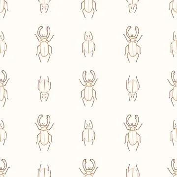 Seamless background two bug gender neutral baby pattern. Simple whimsical Stock Illustration