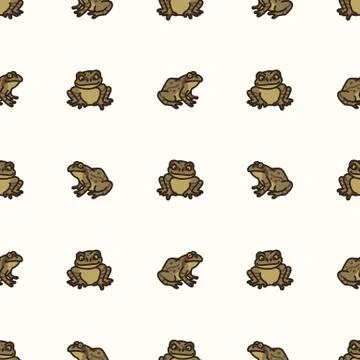 Seamless background two frog gender neutral baby pattern. Simple whimsical Stock Illustration