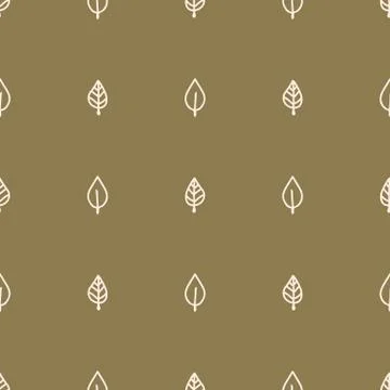 Seamless background two leaf gender neutral baby pattern. Simple whimsical Illustrazione stock