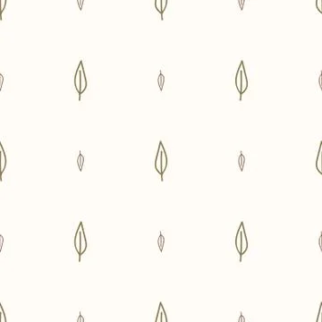 Seamless background two leaf gender neutral baby pattern. Simple whimsical Stockillustratie