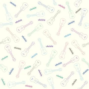 Seamless background ukulele pattern-vector illustration 库存插图