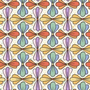 Seamless background, vector pattern with floral pattern made of simple doodle イラスト素材