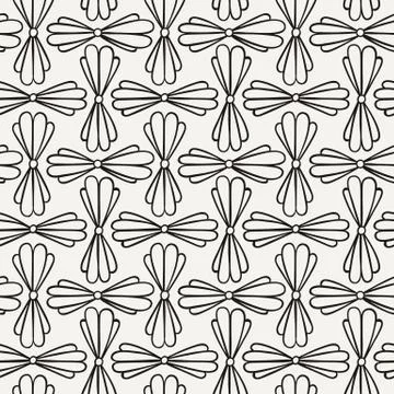 Seamless background, vector pattern with floral pattern made of simple doodle Illustrazione stock