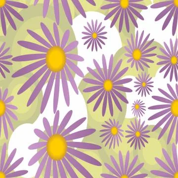 Seamless background with violet flowers in soft colors Stock Illustration