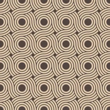 Seamless background, wallpaper - circle, cycle, ring with brown and beige color Stock Illustration