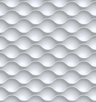 Seamless background, wallpaper, pattern - round wave with white and gray colors Stock Illustration