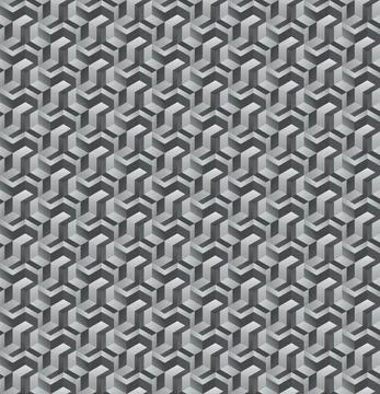 Seamless background, wallpaper - rhomb, cube with stripes Stock Illustration