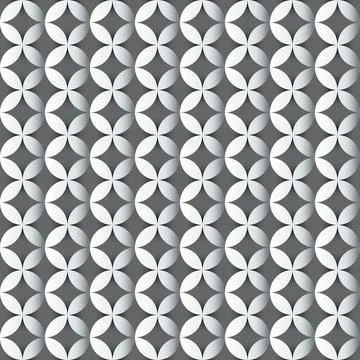 Seamless background, wallpaper - withe circle and gray cross Stock Illustration