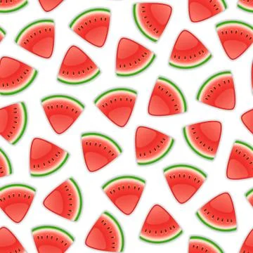 Seamless Background with Watermelon Stock Illustration