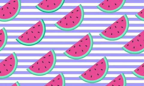 Seamless background with watermelon slices. Stock Illustration