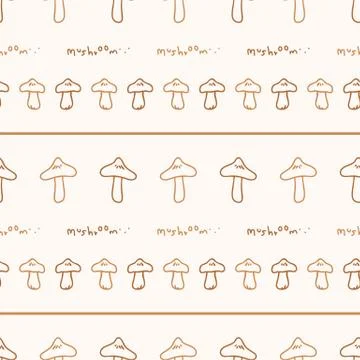 Seamless background webcap stripe mushroom gender neutral pattern. Whimsical Stock Illustration