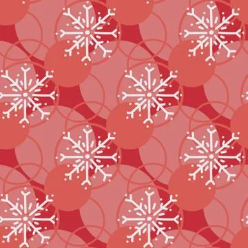 Seamless background. White hand drawn snowflakes on a dark background. Vector Stock Illustration