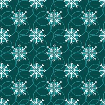 Seamless background. White hand drawn snowflakes on a dark background. Vector Stock Illustration