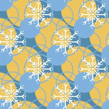 Seamless background. White hand drawn snowflakes on a dark background. Vector Stock Illustration