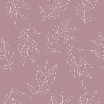 Seamless background with white hand-drawn branch Stock Illustration