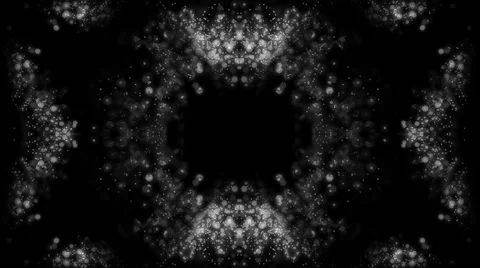 Seamless background of white particles in kaleidoscopic style (FULL HD) Video stock 55839629