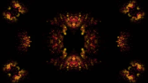 Seamless background of yellow and red particles in kaleidoscopic style (FULL HD) Video stock 55840430