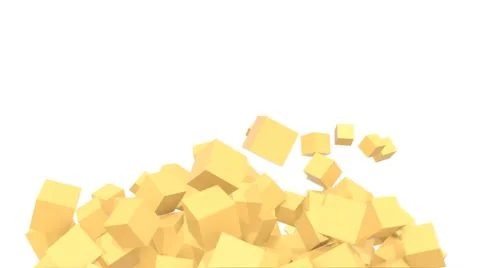 Seamless background of yellow cubes in abstract motion (FULL HD) Stockbeeldmateriaal 41685546