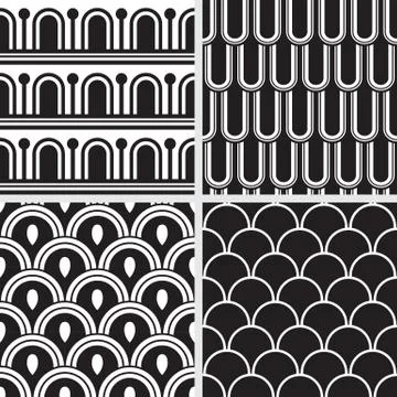 Seamless backgrounds based on antique greek ornaments. Stock Illustration