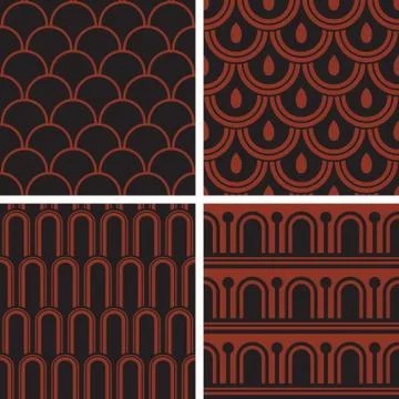 Seamless backgrounds based on antique greek ornaments. Stock Illustration