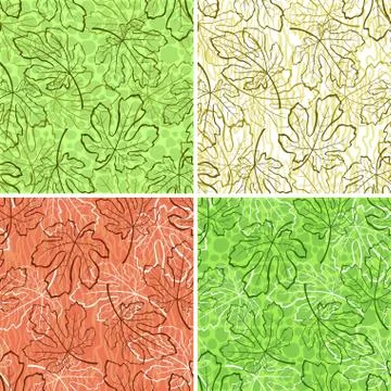 Seamless Backgrounds, Fig Leaves Illustrazione stock
