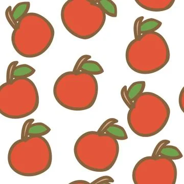 Seamless backgrounds with hand drawn apples Stock Illustration