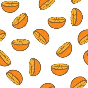 Seamless backgrounds with hand drawn oranges イラスト素材