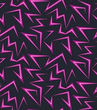 Seamless backround with 3d lightning, zig-zag Stock Illustration