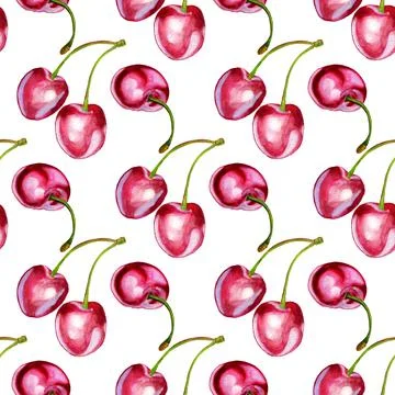 Seamless backround with cherries Stock Illustration