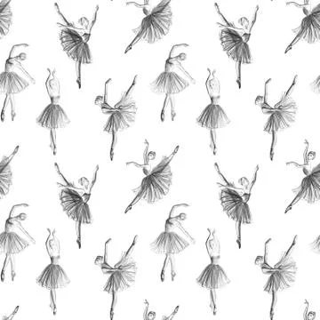 Seamless ballerina Stock Illustration