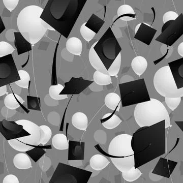 Seamless balloon graduation background Stock Illustration