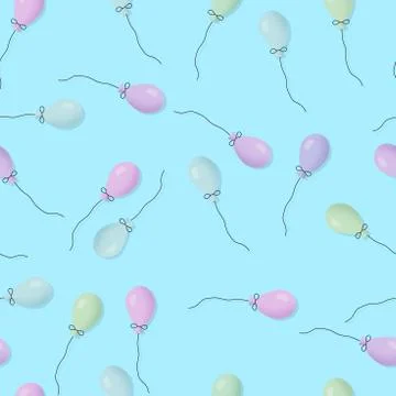 Seamless balloon pattern on blue. Party background Illustrazione stock