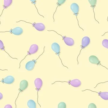 Seamless balloon pattern with drop shadow Stock Illustration