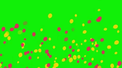 Seamless balloons animation on chroma key green screen background featuring Stock Footage 337047583